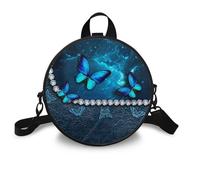 COEQINE Fashion Tote Bag for Women Leather Butterfly Crossbody Bag for Woman PU Leather Handbags Fashion Shoulder Handbag Casual Messenger Backpack Purse Rucksack Round Bookbag