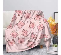 COEQINE Flannel Throw Blankets for Bed Couch,Pink Pig Pattern Throw Blanket Kids Girls,Super Soft Cozy Warm Blanket Lightweight Throws