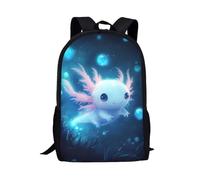 COEQINE Girls School Bag, Lightweight Axolotl Backpack And Space And Purple, High School Laptop Backpacks For Teenager 6-8 Age Large Capacity Preschool Elementary Schoolbag Laptop Bag