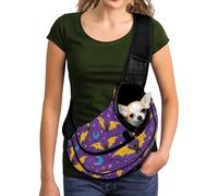 COEQINE Goth Bat Small Dog Carrier Front for Pet Travel Outdoor Vet Visit Hands-Free Sling Bag Front View Easy Access for Exams Small Cats Post Surgery Recovery Comfort
