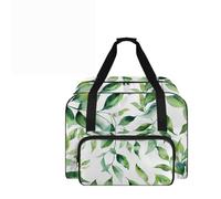 COEQINE Green Leafy Sewing Machine Organizer Sew Kit for Adults for Sewing Machines with Pockets and Handles Large Travel Essential for Plant Inspired Projects