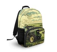 COEQINE Green Truck Backpack for School Teen Boys Lightweight Cars Bookbag for Kids 6-8 2ND Grade Portable Small Casual Multipurpose Daypacks for Student Children Game Lover Gifts