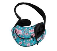 COEQINE Hands-Free Artistic Pink Floral Abstract Front View Cat Carrier Sling Gallery Chic Small Cats Museum Tour