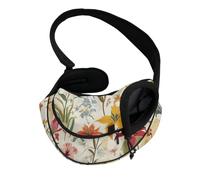 COEQINE Hands-Free Pink Romantic Rose Garden Front View Cat Carrier Sling Bloom Secure Clips Small Cats Date Night Walking Mesh Bag Soft Purse for Women Walking With Puppy Small Cat