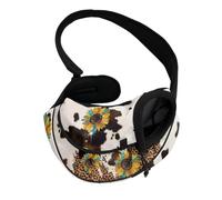 COEQINE Hands-Free Sunflower Western Cow Print Front Facing Cat Sling Cowboy Escape Proof Small Cats Ranch Walk