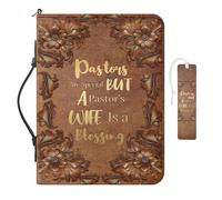 COEQINE Large Classic Bible Cover Vegan Leather Carrying Book Case Church Bag Bible Protective with Handle, Gift for Men, Women, Father, Mother, Friends, Brown
