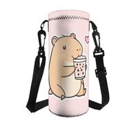 COEQINE Leakproof Water Bottle Kids Cute Axolotl Water Bottle Carrier Bag Adjustable Shoulder Strap for Kids Adult Hiking Walking School Insulated Sling Holder Print