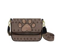 COEQINE Leather Backpack Purse for Women Cute Paw Print Crossbody Bag with Back Zipper Pcket for Travel Shoulder Bags For Woman with Removable Straps Anti-Theft