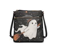 COEQINE Leather Crossbody Purses For Women Waterproof Tote Bag Spider Web Halloween Bucket Bag Leather Shoulder Bag Hauntingly Stylish Costume Party Bag