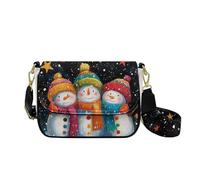 COEQINE Leather Tote Bag For Women Work Snowmen Star Crossbody Sling Backpack Sling Bag Travel Hiking Chest Bag Daypack