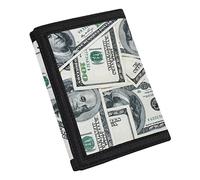 COEQINE Little Boys Wallet Dollar Print Teens Wallet for Boys Ages 15-18, Lightweight Trifold Coin Case Little Boys Moneybag Toddler Kids