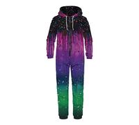 COEQINE Men Warm Pajamas,Nightmare Before Christmas Pajamas,Purple Black Color Sleepsuit Homewear Size 4XL