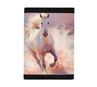 COEQINE Minimalist Wallet for Boys, Animal Green Purple Print Customized Coin Case Lightweight Card Pocket Money Organizer for Toddler Teens Boys., white running horse art 3d animal print