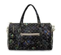 COEQINE Neon Butterfly Black Quilted Duffle Tote Bag for Women Travel