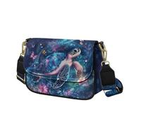 COEQINE Ocean Turtle Shoulder Bag for Women Travel Clutch Tote Handbags Leather Shoulder Purses for Woman Lady Black Novelty Purses with Inner Pocket for Shopping