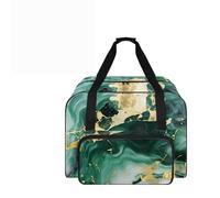 COEQINE Opulent Green Gold Marble Sewing Machine Case with Pockets and Handles Jewelry Atelier Organizer for Accessory Designers