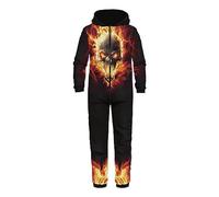 COEQINE Pajamas For Men, Plus Size S-4XL Home Sleepsuit,Nightmare Before Christmas Pajamas Party Fall Winter Long Sleeves Hoodies Zipper Onesies Size 4XL