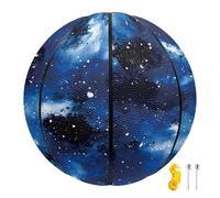 COEQINE Personalized Mini Basketballs Size 5/7 With Name Dark Blue Galaxy Printed Custom Name Neon Sign Basketball PU Leather Indoor Outdoor Training Ball, Size 7