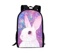 COEQINE Pink Backpack for School Teens Girls Bunny Backpack Toddler Teenage Women Kawaii Bunny Backpack Book Bag School Bag Adjustable