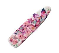 COEQINE Pink Butterfly Floral Rose Print Ironing Board Cover With Large Wide 15x54 Inch Lightweight Portable