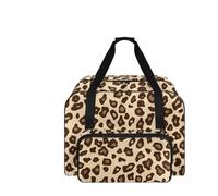 COEQINE Portable Sewing Machine Carrying Case for Women Leopard Print Tote Bag Travel Multipocket Organizer for On The Go Sew Machines Storage