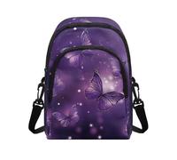 COEQINE Purple Butterfly Crossbody Bags For Women Small Purses For Womens Shoulder Bag with Adjustable Strap Goth Cross Body Purses For Woman for Birthday Gifts