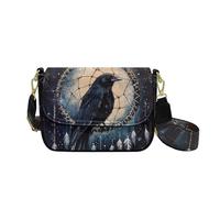 COEQINE Satchel Bags for Women Raven Moon Small Crossbody Bags for Woman, Goth Print Cell Phone Purses with Cross Body Strap Shoulder Bag Tote Handbag