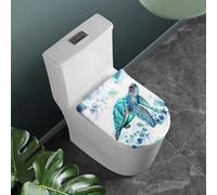 COEQINE Sea Turtle Print Toilet Lid Cover Oval Toilet Lid Cover Elongated Dortable White Greeen Animal Print Bathroom Toilet Lid Seat Cover