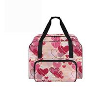 COEQINE Sewing Machine Storage Case Compact Big Capacity Tote with Heart Pink Design Reinforced Handles for First Time Sewing Enthusiasts
