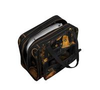 COEQINE Sewing Machine Storage Case Lightweight Travel Tote with Black Cat Pumpkin Design Compact Multipocket Organizer for Beginners