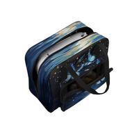 COEQINE Sewing Machine Storage Case Portable Tote with Blue Butterfly Night Sky Design Durable Canvas Expandable Pockets for On The Go Projects