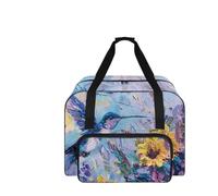 COEQINE Sewing Machine Storage Case Supplies Organizer Large Size Sew Machines Covers for Women with Hummingbirds On It Oil Art Print Tote Purse for Woman