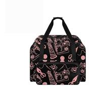 COEQINE Sewing Machine Storage Case Travel Friendly Tote with Black Sewing Tool Pink Print Compact Multipocket Organizer for First Time Use