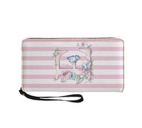 COEQINE Small Butterfly Wallet for Women Initial Name Print Long Slim Card Holder Case Minimalist Coin Purse with Handles