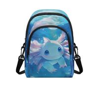 COEQINE Small Crossbody Bags For Women Leather Axolotl Sky Blue Shoulder Purses For Womens Small Hobo Bags For Woman Cell Phone Wallet with Removable Straps Travel Storage Handbags