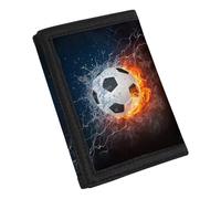 COEQINE Soccer Wallet for Kids Wallets Boys 6-18 Trifold Toddler Bifold Small Novelty Cheap Mini Coin Case Card Holder Watercolor Game Sport Ball Birthhday Gifts