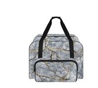 COEQINE Sophisticated Gray Marble Sewing Machine Tote with Pockets and Handles Urban Loft Organizer for Modern City Crafters