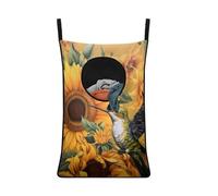 COEQINE Sunflower Hummingbird Laundry Bag,Door Hanging Laundry Hamper Bag Washable Lightweight Waterproof Portable Travel Laundry Bag With Zipper