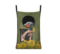 COEQINE Sunflower Laundry Delicates Bag,Green Giraffe Pattern Laundry Organizer With Zipper for Women Home Deocration