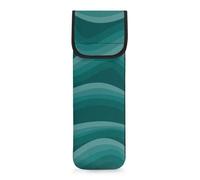 COEQINE Teal Beach Wave Flat Iron Case Heat Resistant Travel Bag for Women Holiday Party Heat Resistant Curling Iron Case for Ladies Birthday Makeup Must