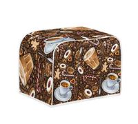 COEQINE Toaster Cover Coffe Pattern for Women Female 2 Slice Cute Bread Toaster Oven Dustproof Cover for Kitchen Appliance Size S