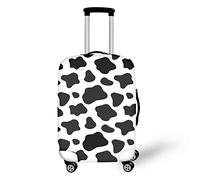COEQINE Travel Luggage Cover Suitcase Protector Washable Anti-scratch Suitcase Covers,with Cow Pattern Black White,for Women Men,Fit 18-22 inch