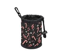 COEQINE Treat Pouch For Dog Training Small Portable Drawstring Treat Bags For Dogs Christmas Candy Cane Black Puppy Training Treats For Small Puppies