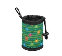 COEQINE Treat Pouches For Pet Training Drawstring Treats Bags For Dogs Christmas Lights Tree Green Dog Supplies Training Bag