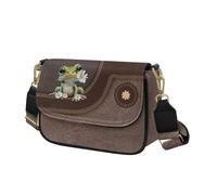 COEQINE Tree Frog Daisy Sling Bag Crossbody For Women Leather Anti-Theft Heritage Crossbody Bag with Back Zipper Pcket with Removable Straps Handbag