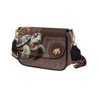 COEQINE Turtle Crossbody Tote Bag For Women Vintage Military Satchel Shoulder Purse with Removable Straps Anti-Theft Mini Backpack Purses for Outdoors Hiking Traveling
