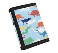 COEQINE Wallets for Boys Slime Bifold, Blue Dinosaur Print Moneybags, Travel Accessories Casual Teens Boys, Coin Puse for Small