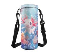 COEQINE Water Bottle for School Music Wolf Print Insulated Neoprene Water Bottle Carrier Holder Bag Adjustable Shoulder Strap Adult Kids Walking