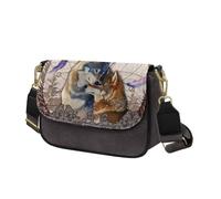 COEQINE Wolf Leather Shoulder Bag Tote Handbag Cherry Purse Small Hobo Crossbody Bag Vintage Shoulder Handbag Hobo Bags for Women Travel