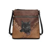 COEQINE Women's Leather Crossbody Purse with Adjustable Strap